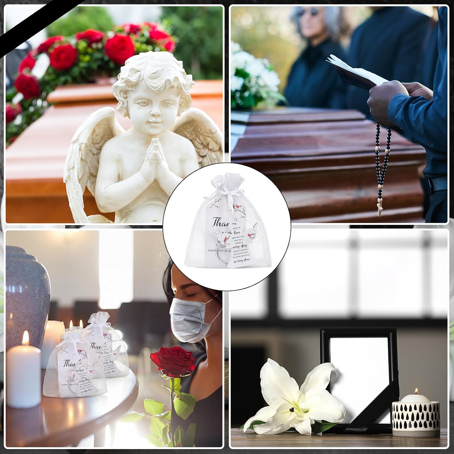 Equsion 60 Set Funeral Favors Celebration of Life Favors Acrylic Keychains for Funeral Memorial Party Guest Return Gifts(Cardinal Bird)