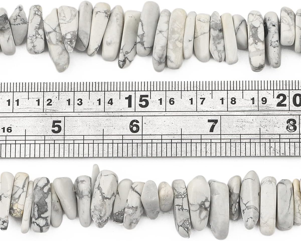 BEADIA Natural White Howlite Irregular Teardrop Stone Beads 0.4"-1.2" Loose Semi Gemstone Beads for Jewelry Making 15 Inch/Strand 0.4"-1.2" White Howlite