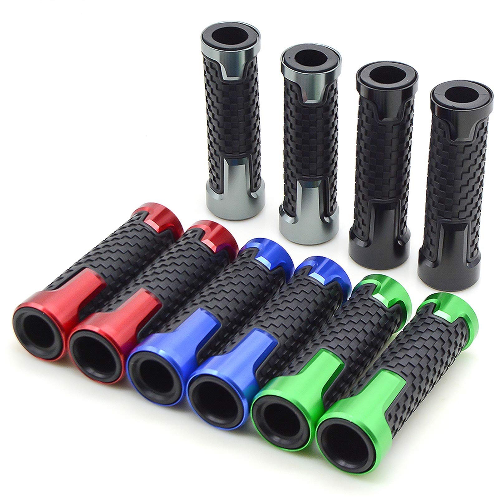 Manopole Universali per Moto da 7/8 "Manubrio in Alluminio Manopole per Manubrio per H-Onda MSX 125 MSX 125 2014-2017 Manubrio (Color : Nero)