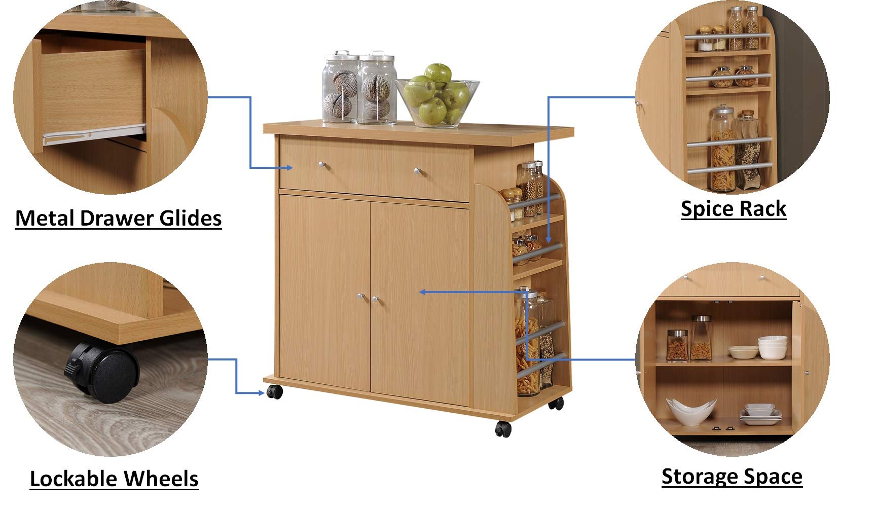 Amazon.com: HODEDAH: Carts | Cabinets
