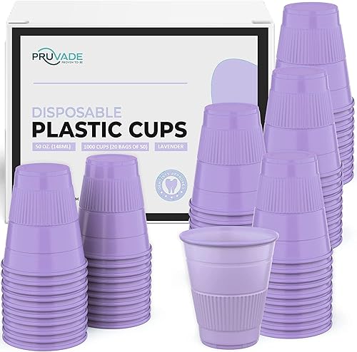 Miniatura 2 de Pruvade Vasos desechables  Paquete de 500 unidades  Vasos de plástico morado de 5 onzas vasos de baño pequeños vasos desechables pequeños perfectos
