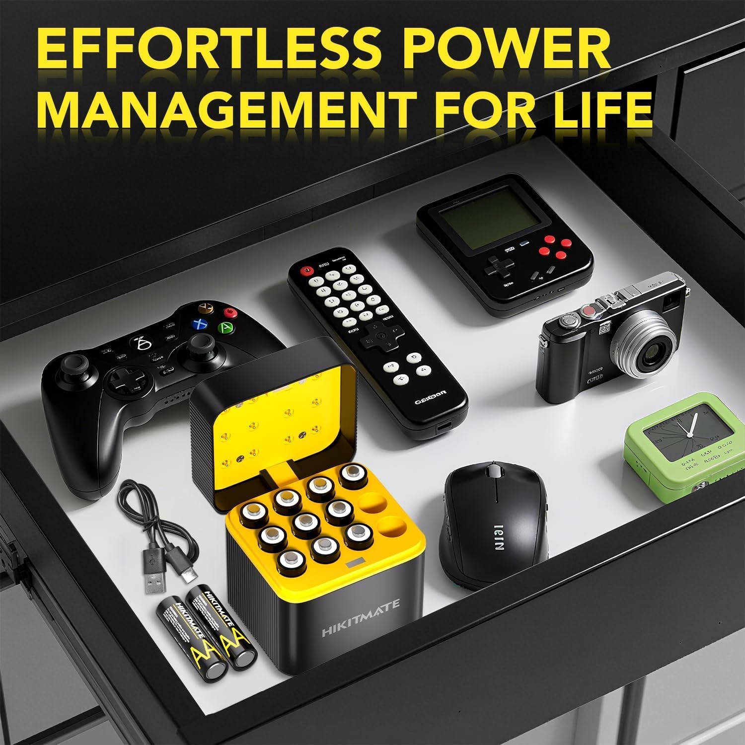 12 Pack Rechargeable AA Batteries with Charger, 1.5V 3600mWh High Capacity AA Lithium Battery with LED Indicators, Double A Batteries for Blink Camera, 1600 Cycles, Ultra-Long Lasting