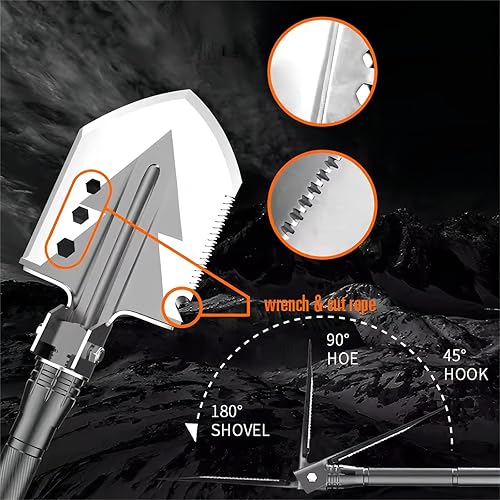 Miniatura 3 de Pala de camping hacha de supervivencia al aire libre, pala táctica plegable multifuncional, combo de hacha de hacha, equipo de campamento de acero