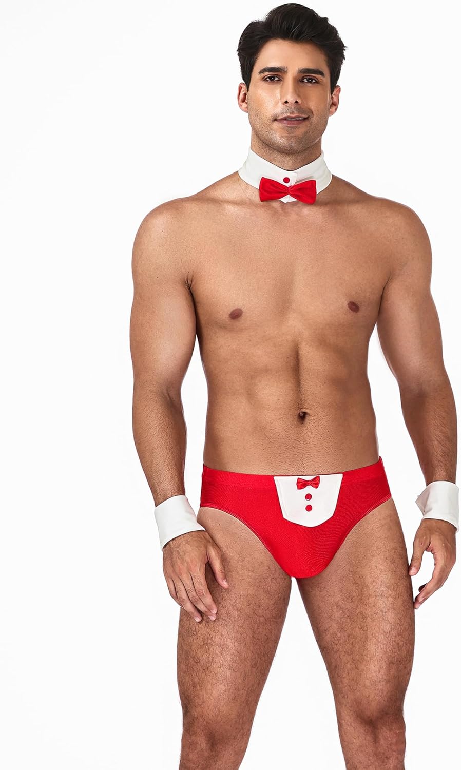 Avidlove Men's Sexy Briefs Gentleman Lingerie Bowknot Cosplay Costume Shorts And Necktie Bow Tie 4pcs/Set - Image 6