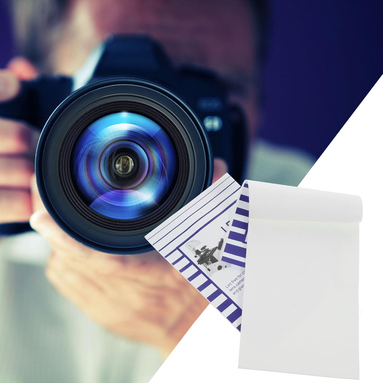 100pcs Lens Cleaning Paper, 10x15cm Dry Lens Tissue Cleaner Eyeglass Clean Paper Cloth for Camera Lense, Glass Microscope, Magnifiers, White, 2 Booklets