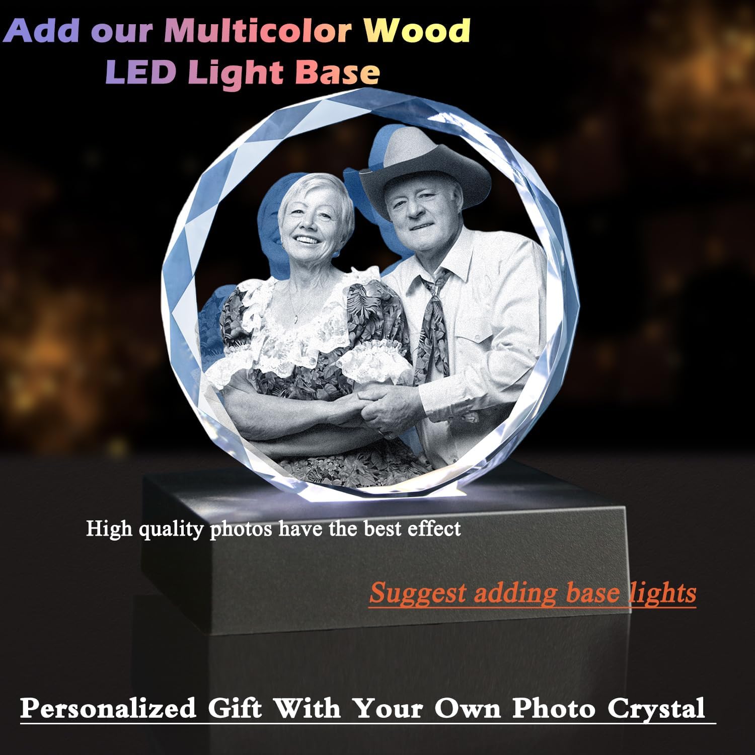 3D Crystal Photo, Valentine's Personalized Gifts for Women, Wife, Her, Him, Men, Husband,Custom Photo Gifts,Personalized Birthday, Anniversary, Memorial Gift - Image 2