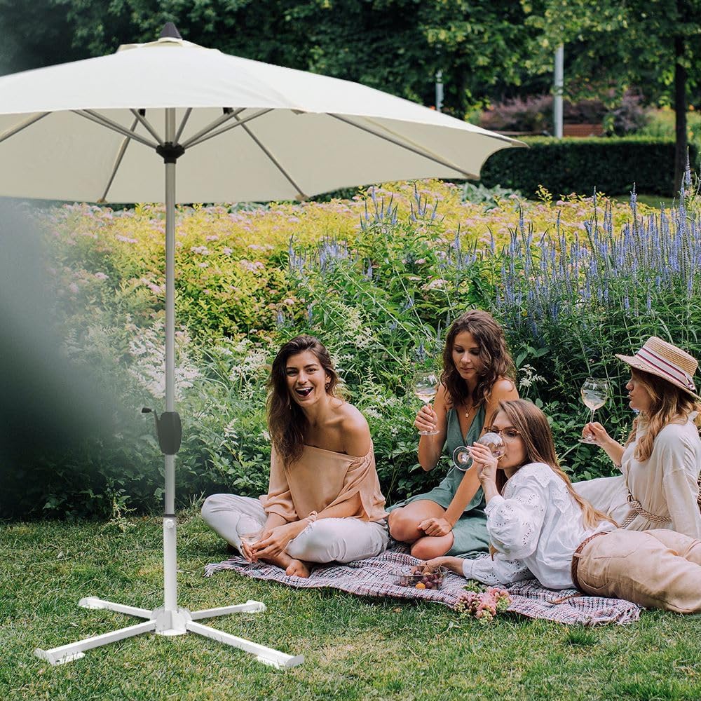 Foldable Portable Beach Umbrella Stand-Portable Patio Umbrella Base Holder,Outdoor Sunshade Anchor,with Weight Bag,Rust Free Tempered Iron Umbrella Stand for Courtyard,Garden,Beach,Grass