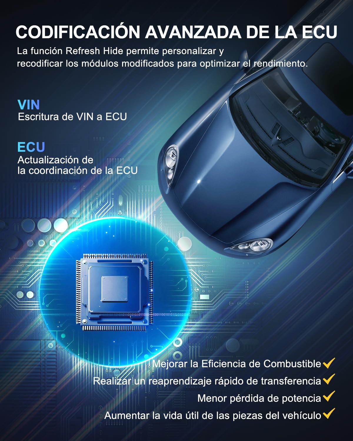 mucar VO7 OBD2 Diagnosis con Diagnóstico Todos Los Sistemas | Y 28+ Funciones De Reinicio, OBD2 Diagnóstico Control Bi-Direccional/Codificación ECU/Función de Prueba Activa