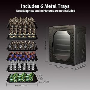 YWJHMY Miniature Carrying Case, Display and Transport Action Figure Display case for Warhammer 40k. (rectangular)