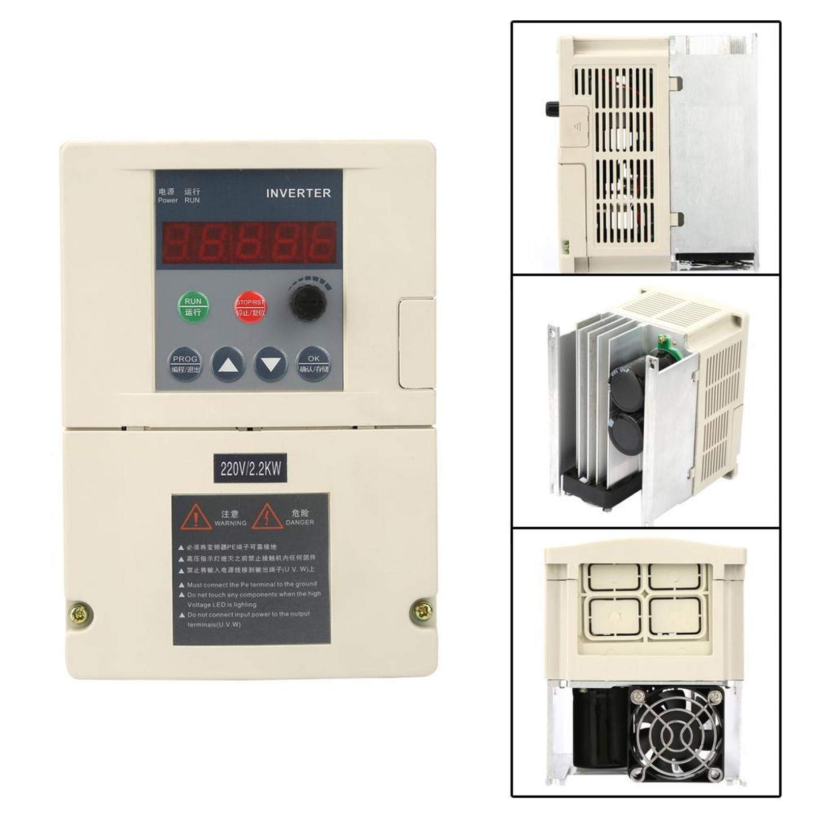 Frequenzumrichter 220V 2.2KW Einphaseneingang und Dreiphasenausgang Universeller Mini-Frequenzumrichter Industrielle Steuerungen