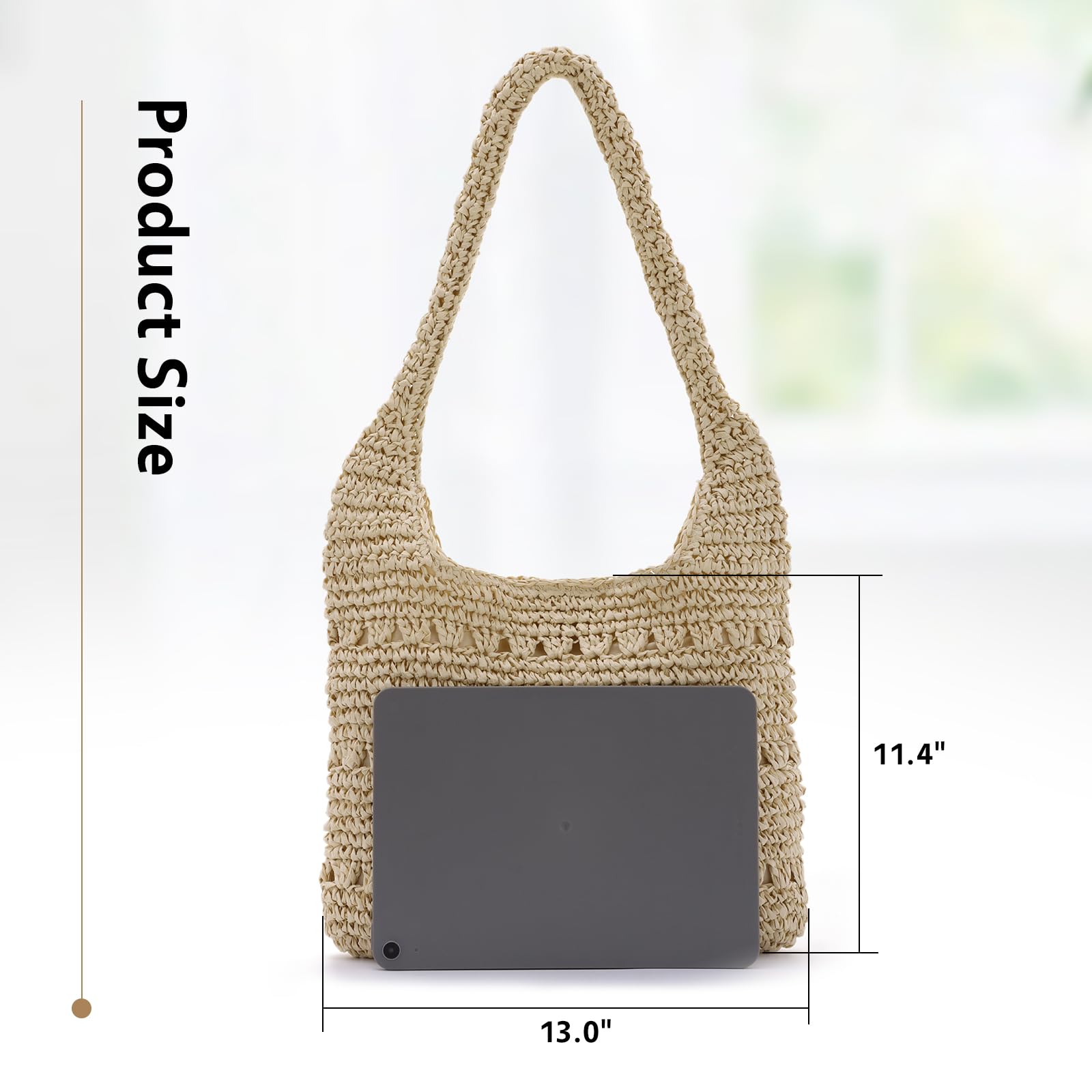 Mujeres verano paja bolsos tejidos playa viaje bolso de hombro vacaciones bolso de mano