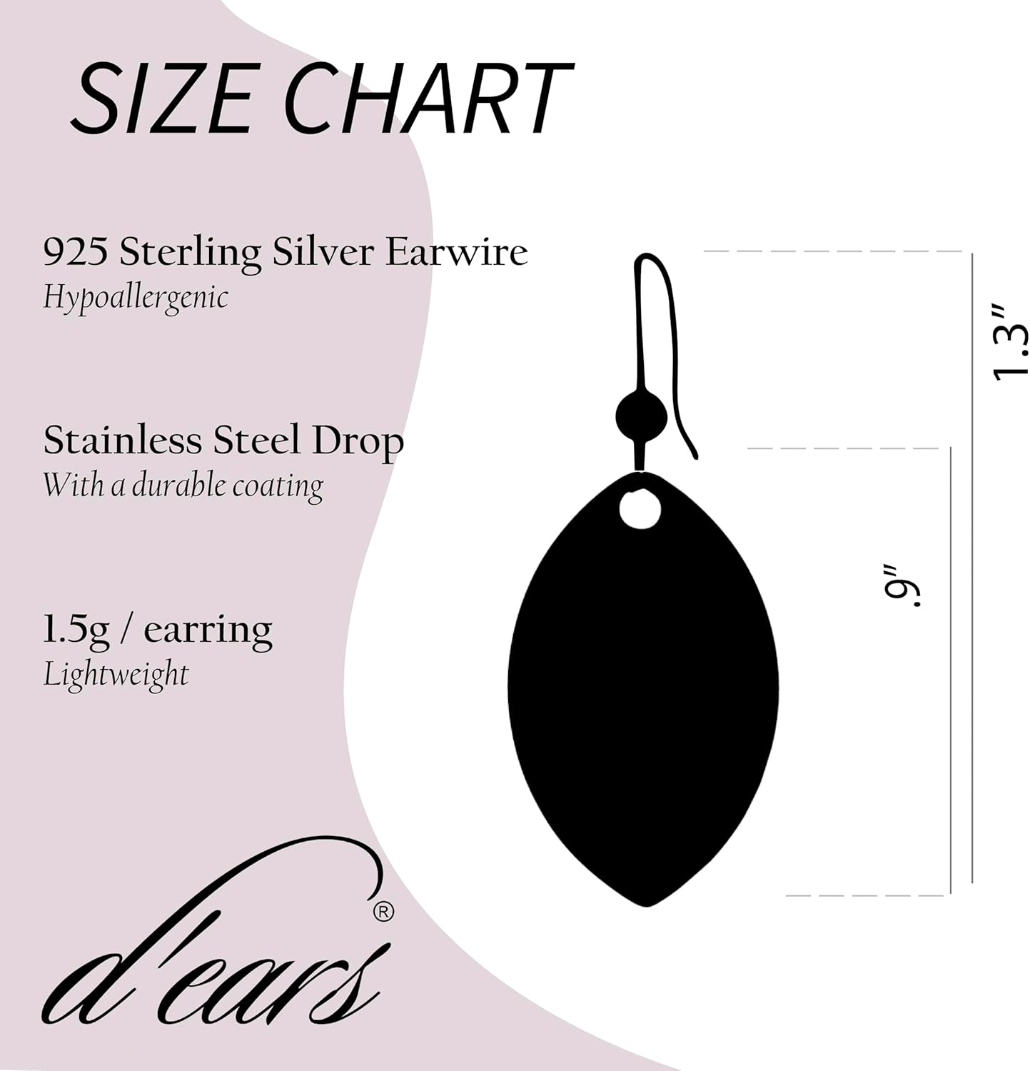 d'ears Parasol Monet Earrings Non-Tarnish Sterling Silver French Hook Ear Wire, wearable art made in the U.S.A. - Image 2