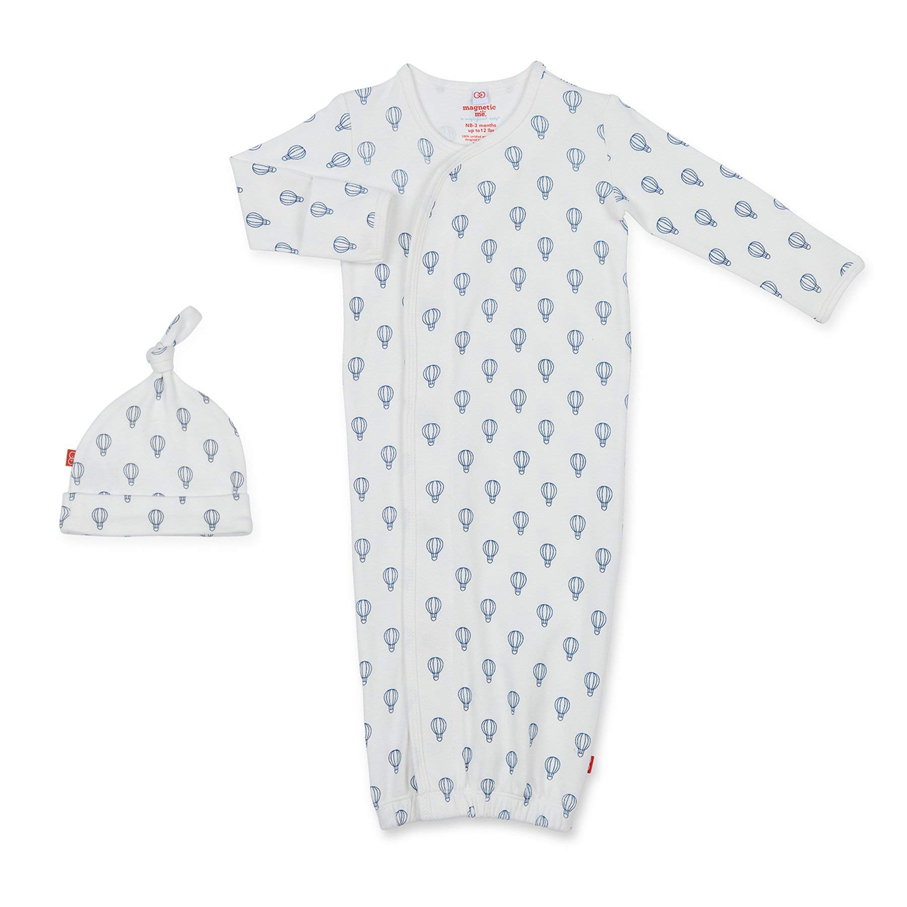 Magnetic Me Organic Cotton Newborn Sleeper Gown &amp; Hat Set | Super Soft Organic Cotton Fabric Sleep Sack