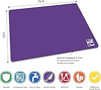 Vista 3 de ZVP Juego de 3 tablas de cortar de plástico flexibles para cocina, tablas de cortar con icono de comida, alfombrillas de corte antideslizantes