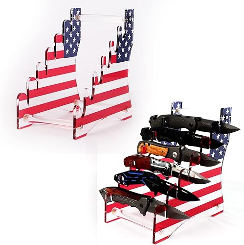 Miniatura 4 de Soporte para cuchillos Soporte de exhibición de cuchillos Soporte de almacenamiento de cuchillos de acrílico de 6 niveles Soporte de exhibición para