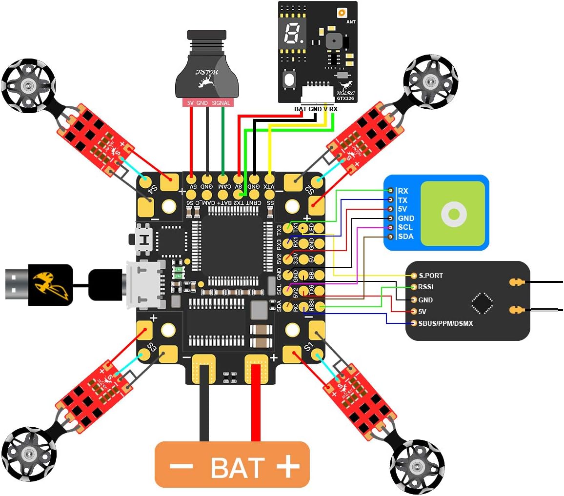 HGLRC Forward F4 AIO Flight Control Flight Control Board for FPV Racing Drone RC Quadcopters Multirotors