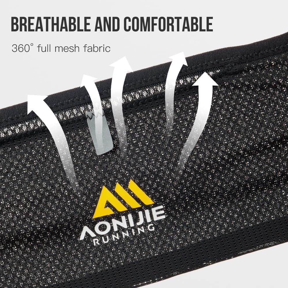 ICE FLAME Running Belt, Fitness and Running Fanny Pack for Women and Men, Waist Band Pack for Phone Keys Money, Moisture Wicking Storage Belt - Image 7