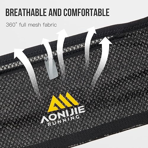 Miniatura 7 de ICE FLAME Cinturón para correr, fitness y correr para mujeres y hombres, paquete de banda de cintura para llaves de teléfono, cinturón de