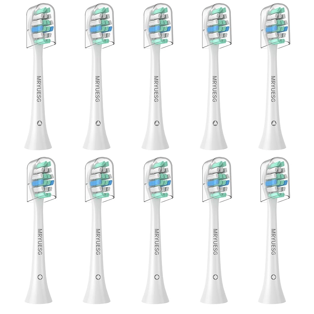 MRYUESG Replacement Toothbrush Heads for Philips Sonicare Replacement Heads, 10 Pack, Electric Tooth-Brush Head Compatible with Phillips, White-Blue