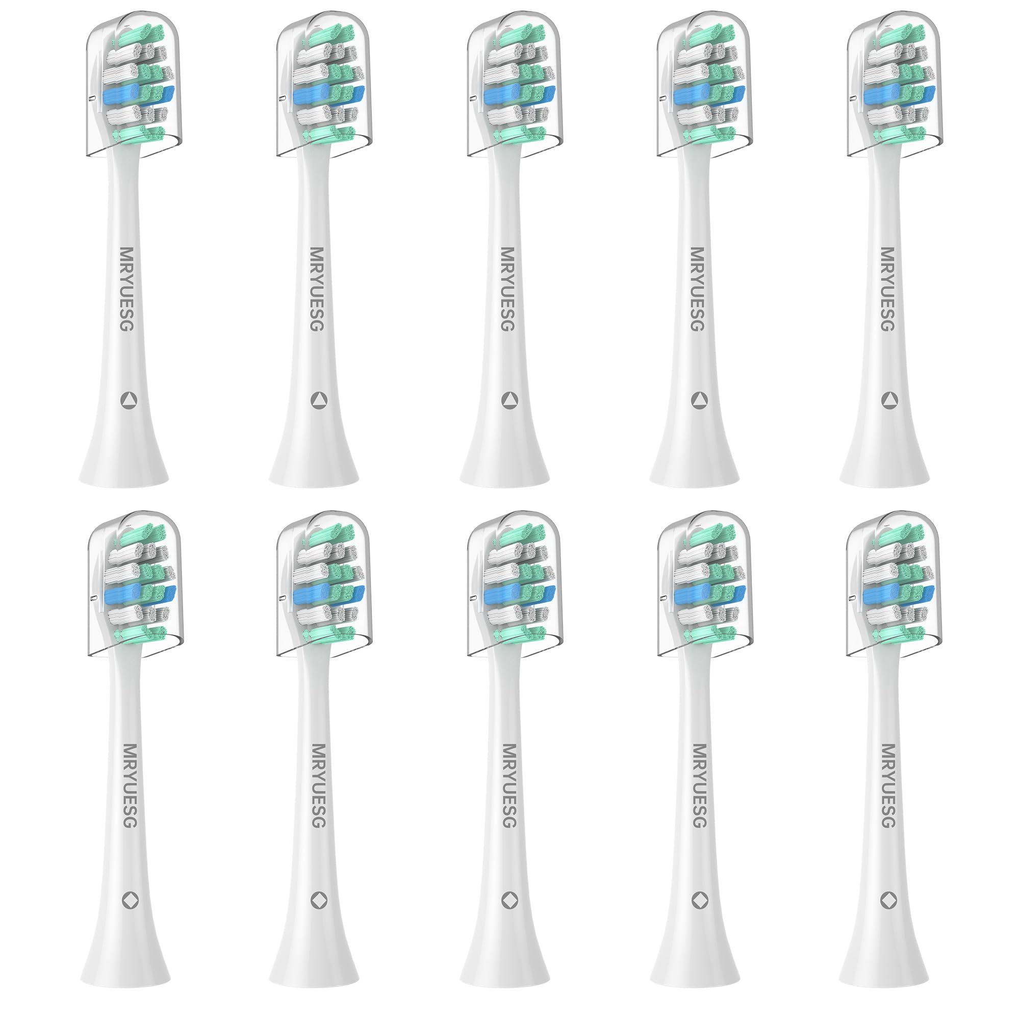 MRYUESG Replacement Toothbrush Heads for Philips Sonicare Replacement Heads, 10 Pack, Electric Tooth-Brush Head Compatible with Phillips, White-Blue