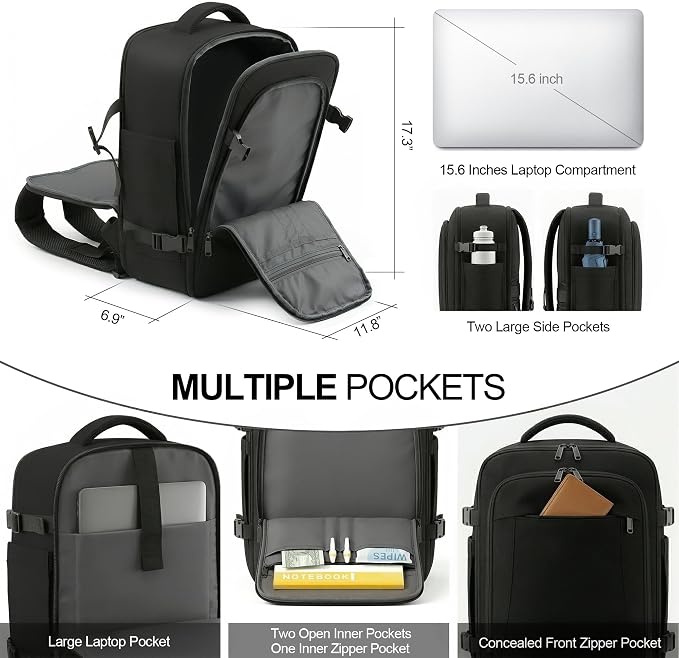Mochila de viaje para laptop de 15.6 pulgadas unisex miniatura 7