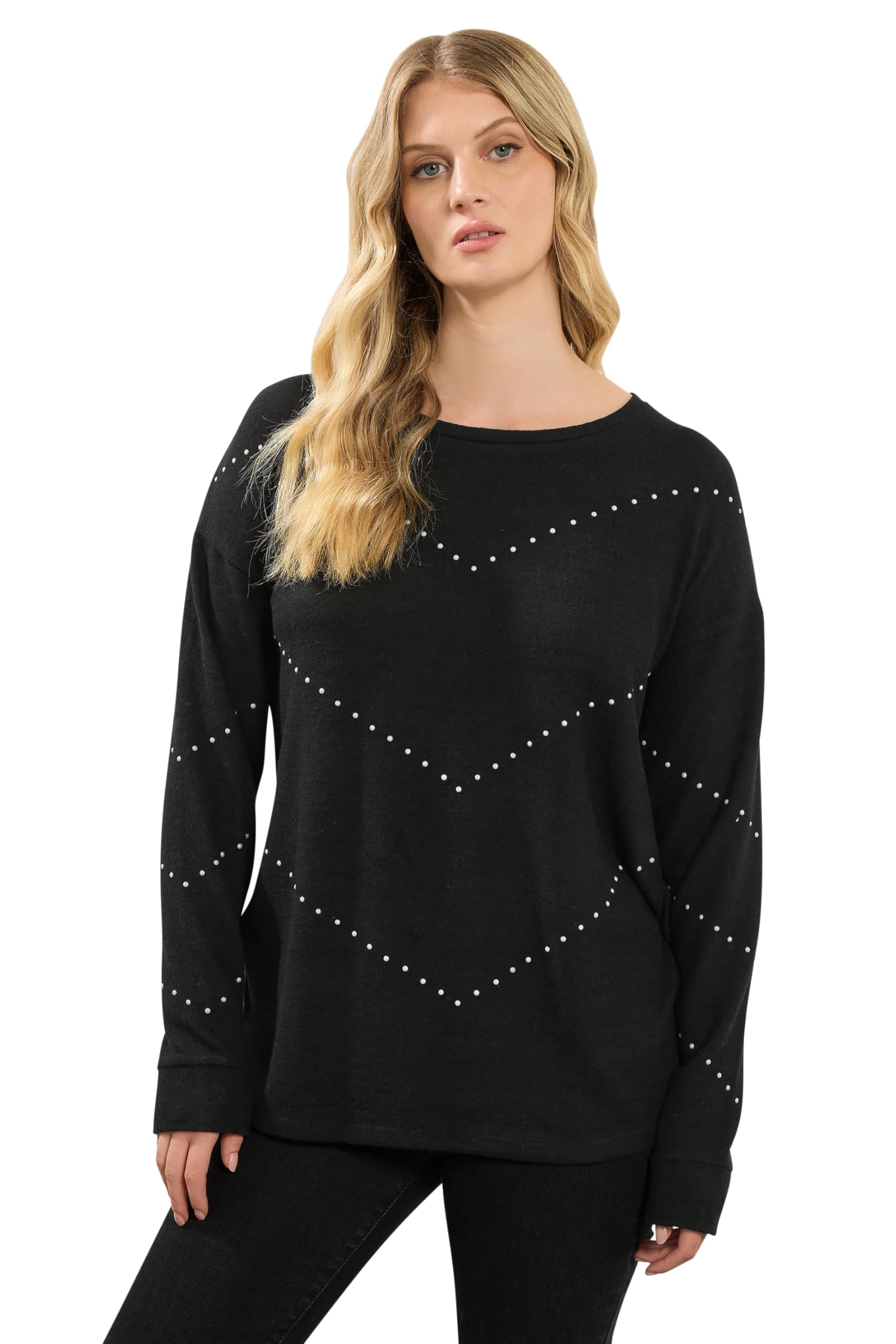 Long Tall Sally - LTS Tall Studded Jumper - Women's Black