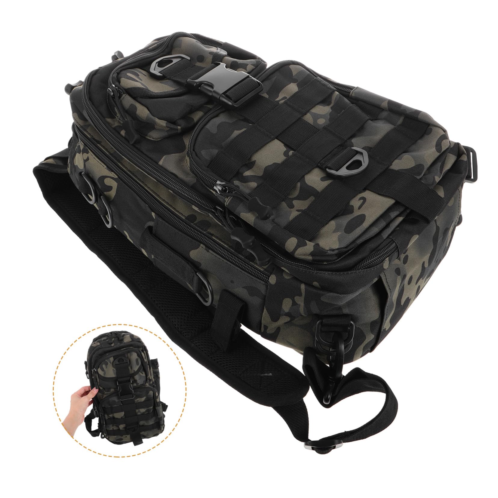 Abaodam Angeltasche für Herren Tragbarer Tackle-rucksack Wasserdichtes Design für Angeln und Wandern Großes Fassungsvermögen für Ausrüstung und Outdoor-bekleidung Robust aus Polyester