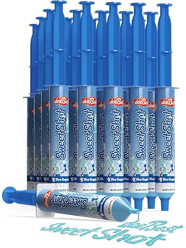 Sweet Shot Sour Candy Squeeze Gel de 0.70 onzas cada uno por Dee Best Blue Raspberry, 20 unidades