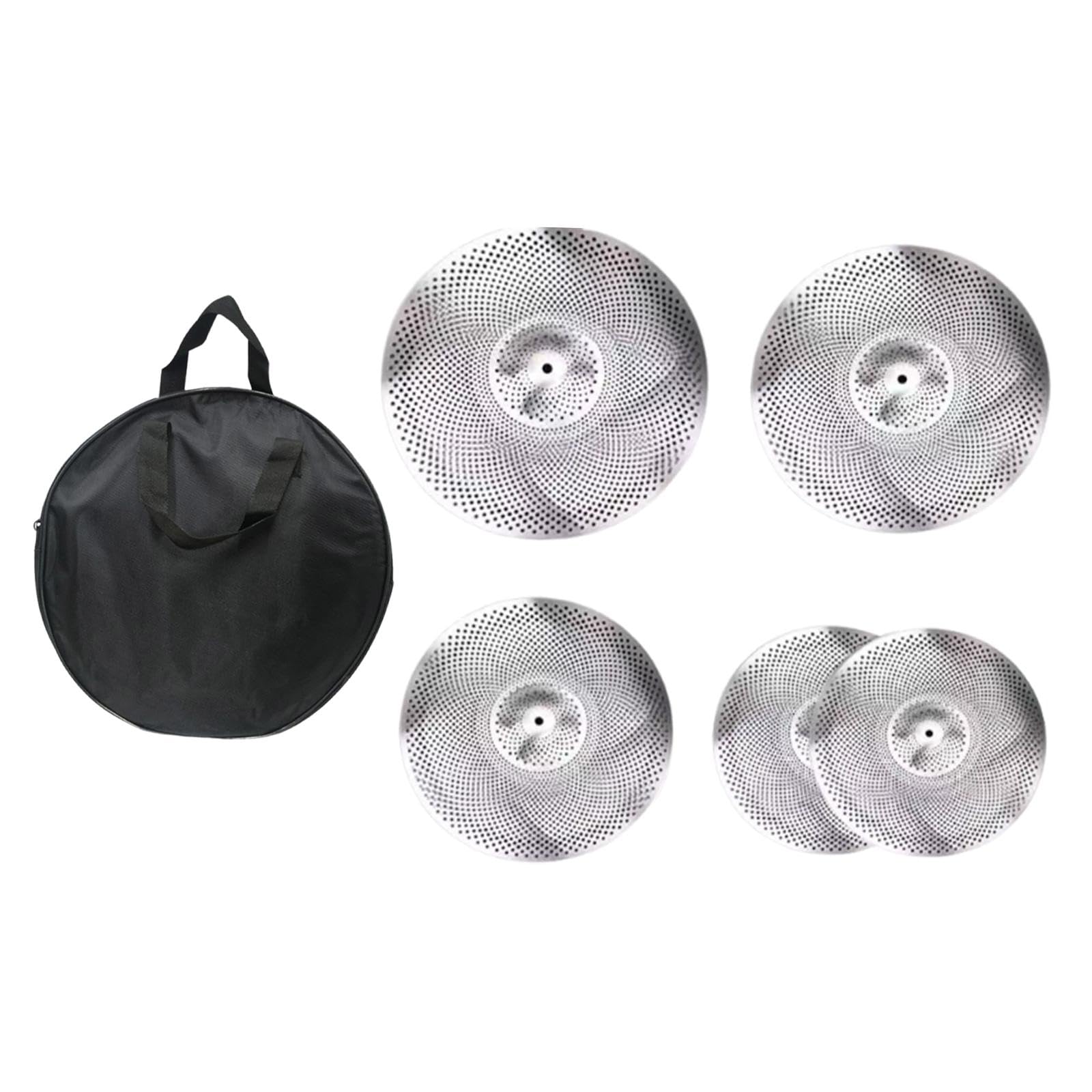 5 Stück Low Volume Becken Set für Schlagzeug Set Practice 14 Zoll Hi Hat 16 Zoll Crash 18 Zoll Rash 20 Zoll Ride Silent Weak Mute Becken