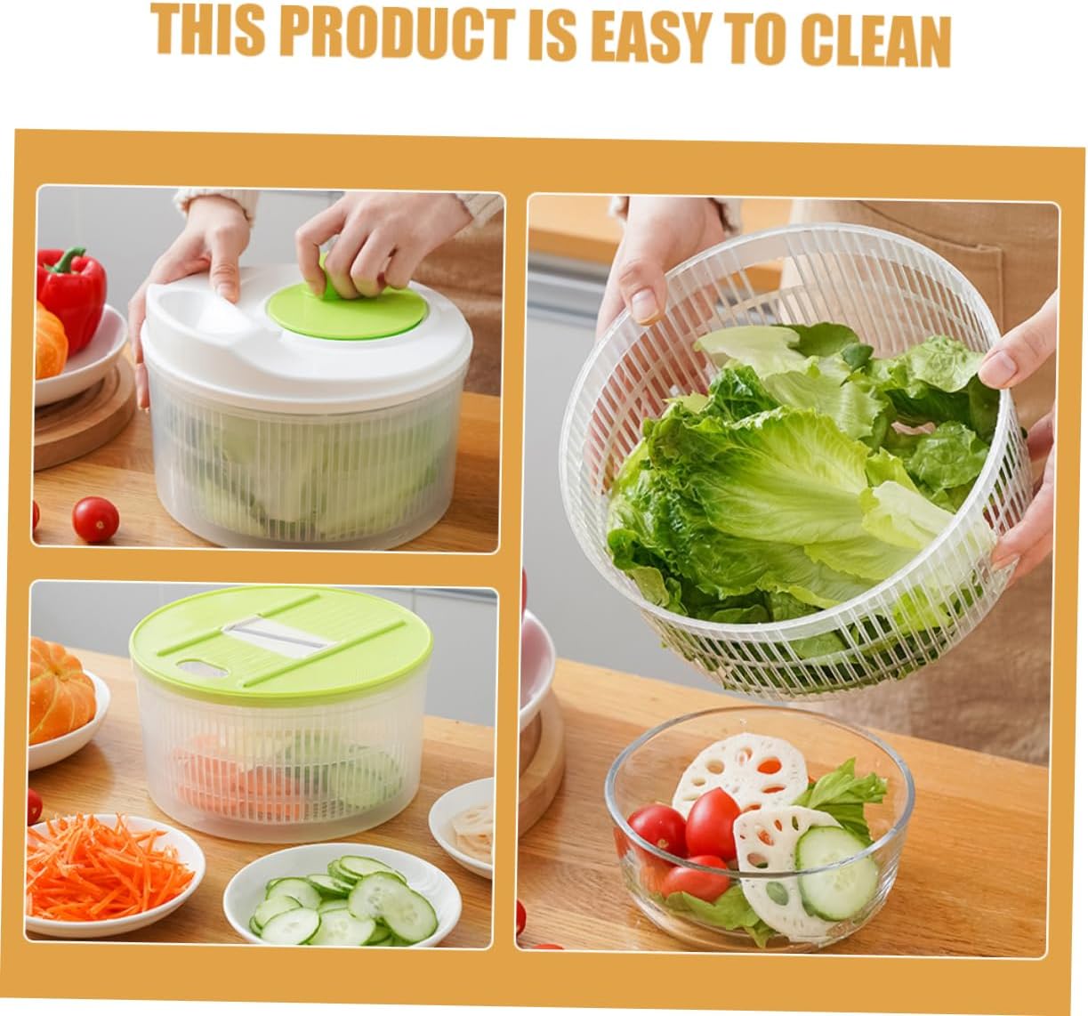 2-in-1 Salad Spinner and Vegetable Slicer Manual Lettuce Spinner White Plastic Bowl Multifunctional Fruit Washer and Grater for Kitchen Use for Fresh Vegetables and Fruits