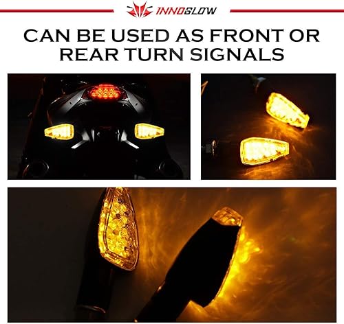 Miniatura 6 de INNOGLOW 2 focos LED direccionales, luces parpadeantes ámbar, aptas para motocicletas Choppers, Cruisers, Touring