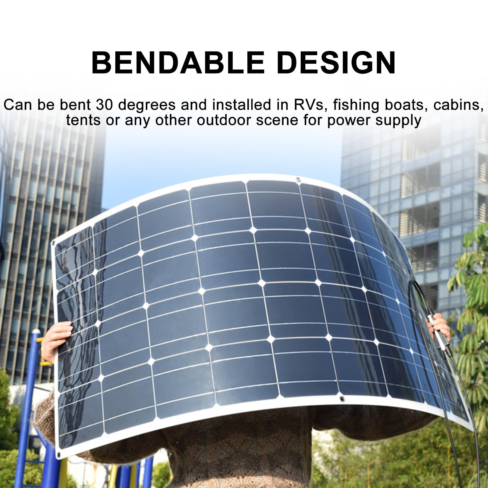Panneau Solaire De Charge Hors RéSeau 400 W Avec ContrôLeur 30 A/40 A, Panneau Solaire Flexible Pliable, Panneau PhotovoltaïQue Portable Pour Camping-Car, Pour Production D'éNergie ExtéRieure,30A