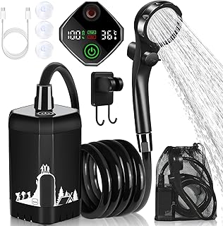 7800mAh Upgrade Portable Camping Shower with Digital Display & Temperature