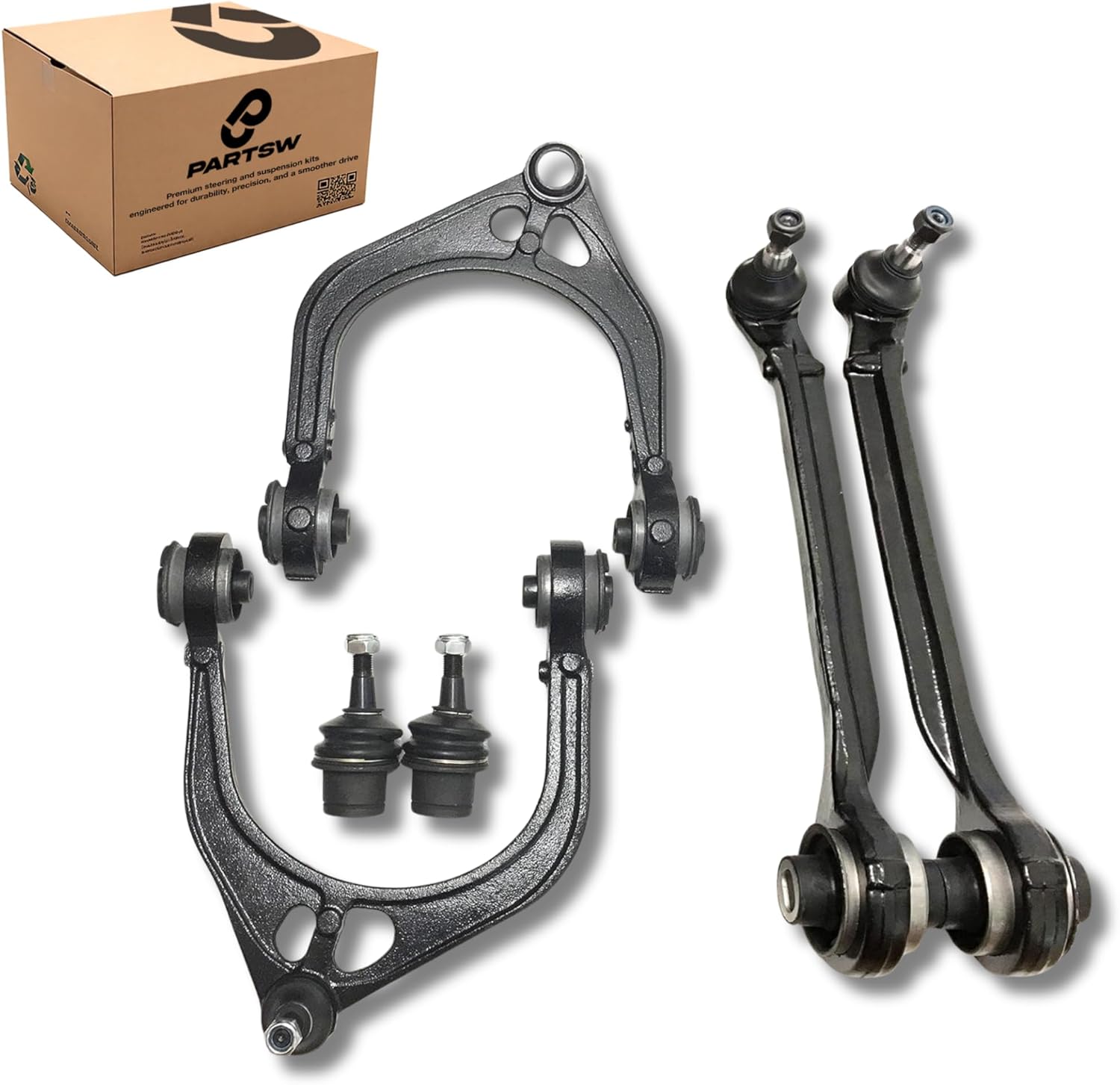 PartsW 6pc K620257 K620258 K620177 K620178 K80996 Front Upper Lower Control Arm Ball Joint Suspension Kit Replacement for Chrysler 300 for Dodge Charger for Dodge Challenger for Dodge Magnum RWD