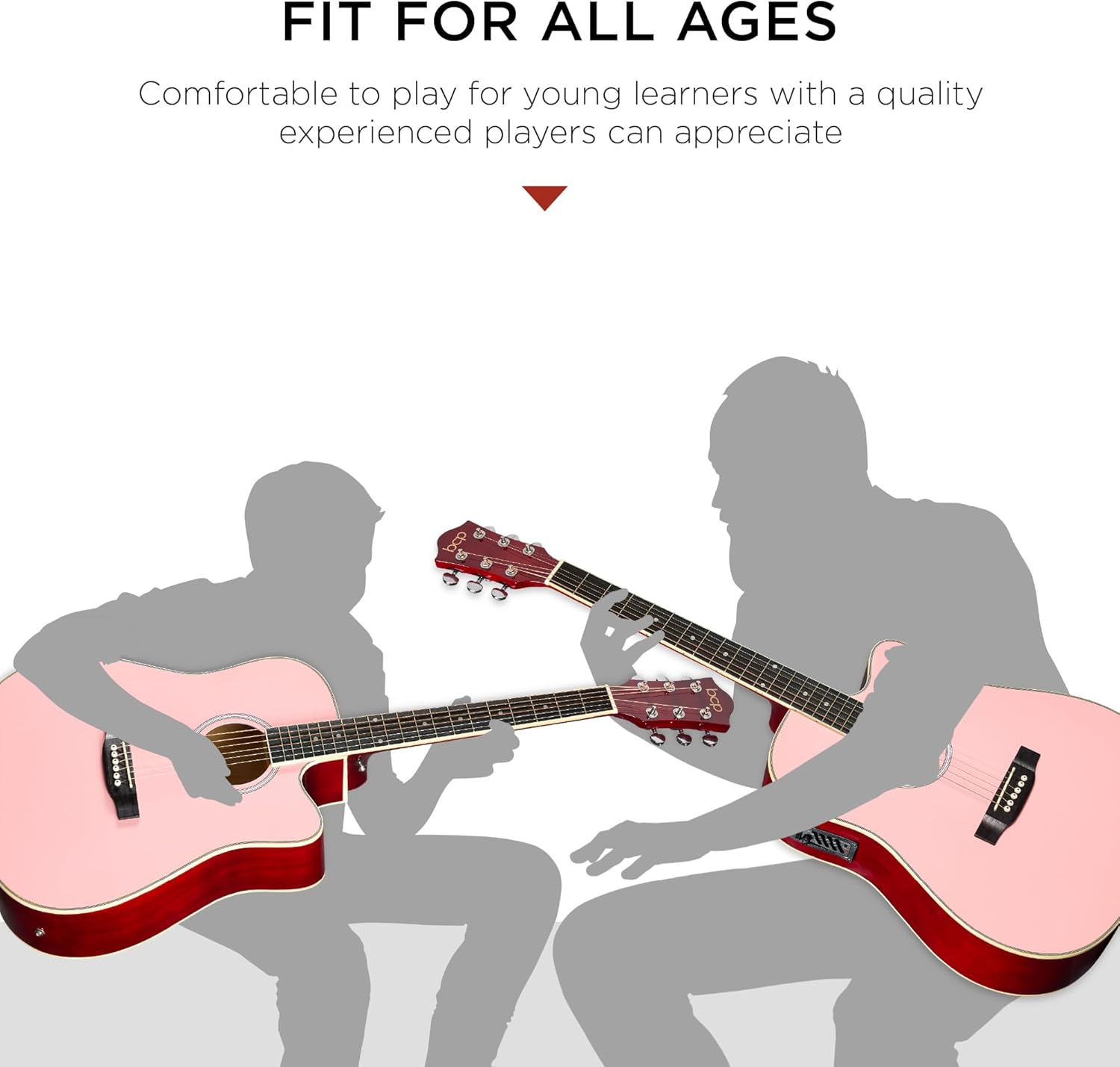 Best Choice Products Beginner Acoustic Electric Guitar Starter Set w/ 41in, All Wood Cutaway Design, Gig Bag, Strap, Picks - Pink