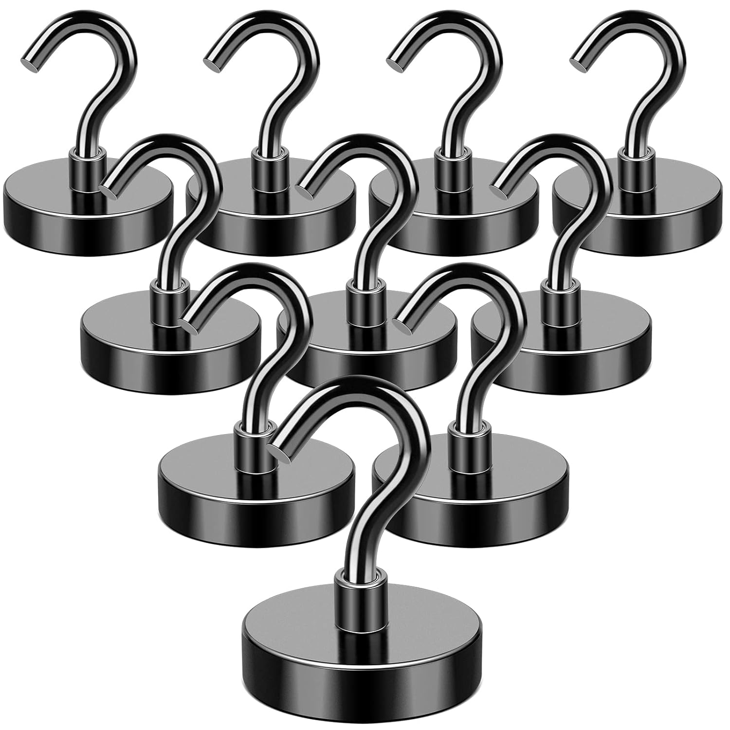 MIKEDE Black Magnetic Hooks, 22Lbs Strong Magnets with Metal Hooks for Refrigerator, Super Cruise Hooks for Hanging, Magnetic Hanger for Cruise Ship, Kitchen, Workplace, Storage - Pack of 10 : Industrial & Scientific