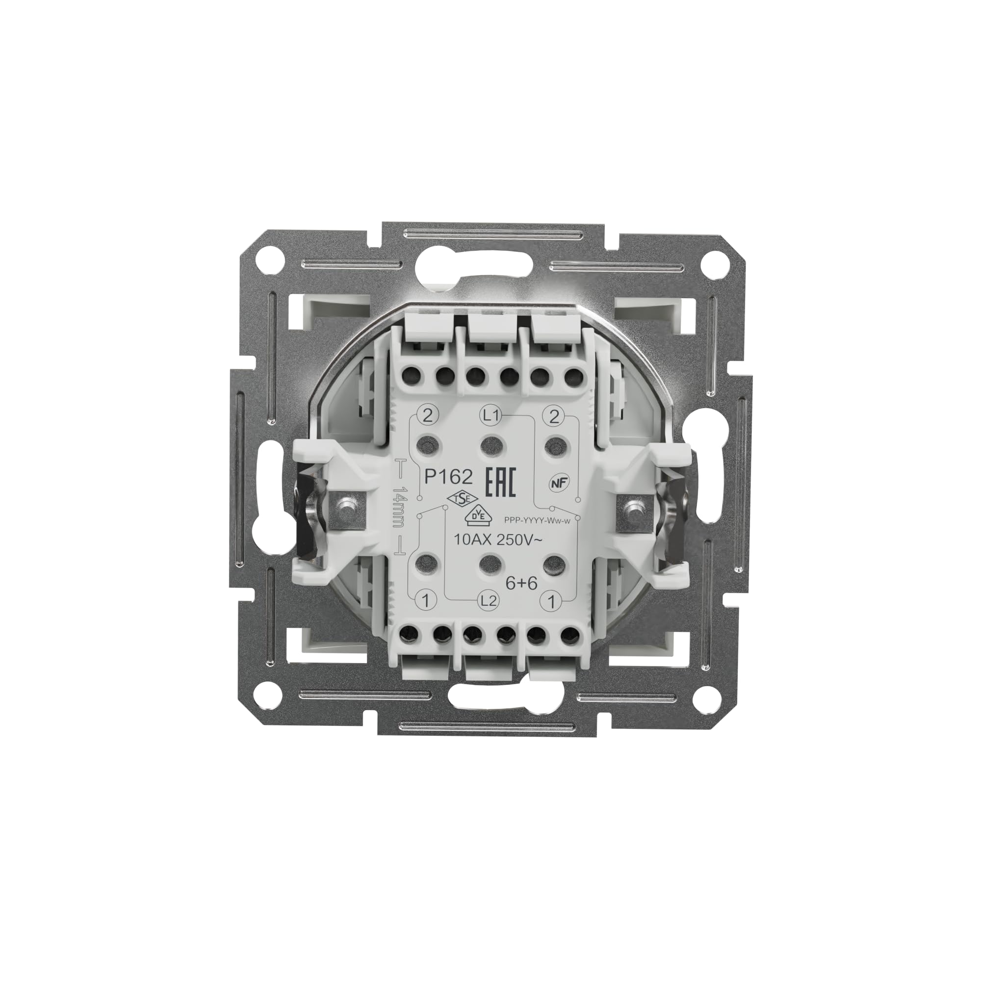 Schneider Electric Asfora EPH0670121D przełącznik podwójny. podtynkowy 10 AX- 250 V, zaciski wtykowe, biały
