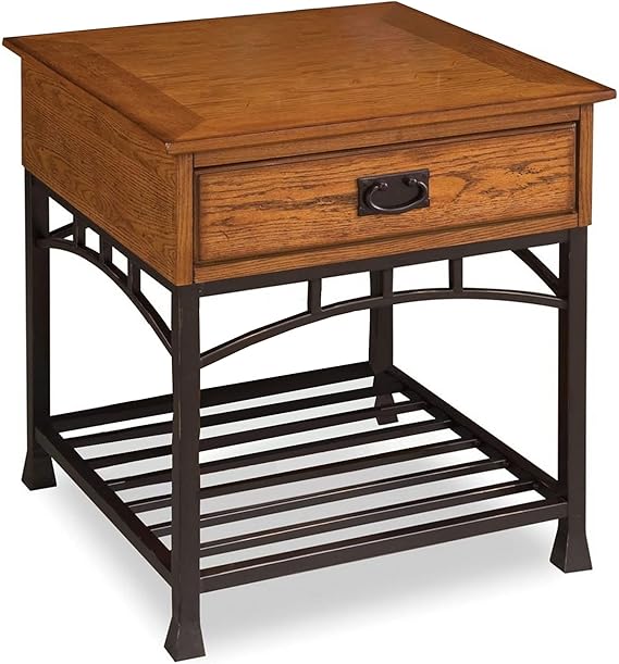 Modern Craftsman Distressed Oak End Table by Home Styles
