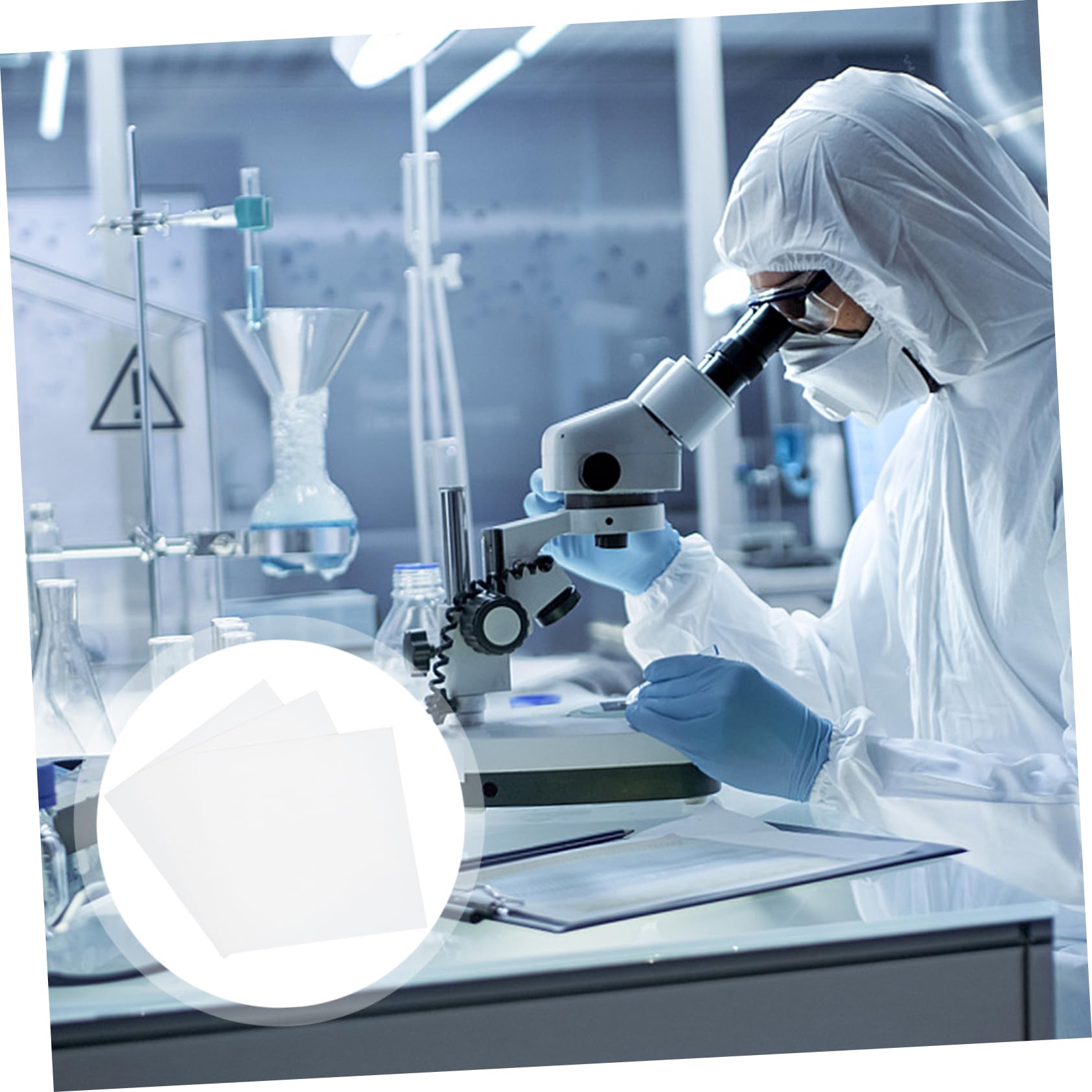 Veemoon 10 Hojas de Papel Absorbente de Aceite Blanco de 30x30cm para Laboratorio Industrial Alta Absorción y Eliminación de Impurezas