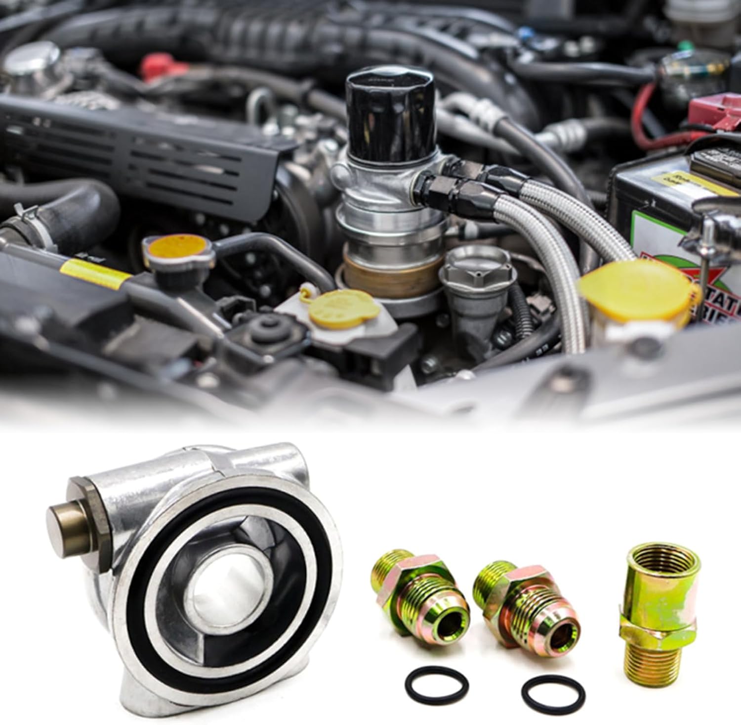Automotive Oil Coolers Adapter with Thermostatic Pellets 74°C Close 78°C Full Shut Accessories for Leakfree