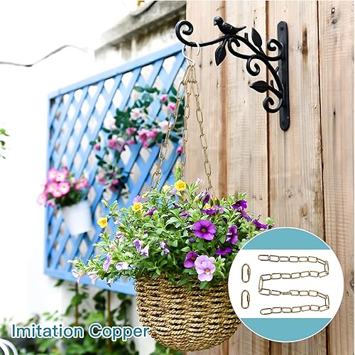 Miniatura 36 de Helunsi Cadena de iluminación, cadena de lámpara de bronce de 6 pies, extensión de cadena de araña de metal con bloqueo de enlace de conexión