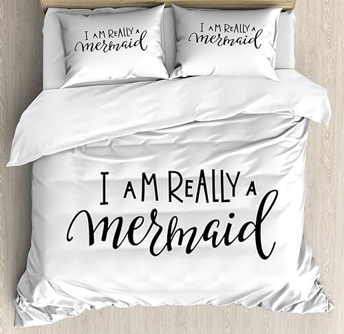 Miniatura 22 de Ambesonne Juego de funda de edredón color menta, líneas onduladas horizontales a rayas blancas abstractas de tonos suaves, exhibición de arte