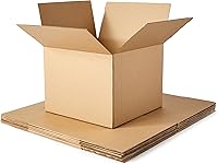 Amazon Basics Large Moving Boxes 20x20x15 Inches, 6-Pack Cardboard Boxes for Packing Shipping Storage