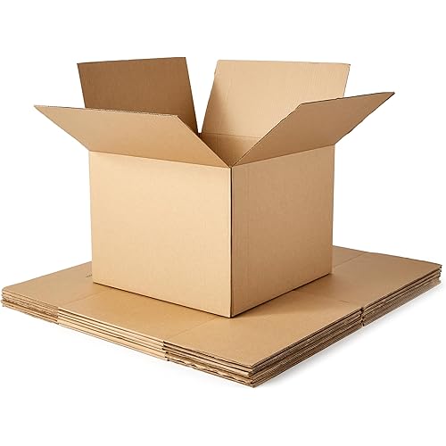 Amazon Basics Cardboard Moving Boxes - 6-Pack, Large, 20" x 20" x 15", Brown