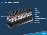 Geeky GK61 60% | Hot Swappable Mechanical Gaming Keyboard | 62 Keys Multi Color RGB LED Backlit for PC/Mac Gamer | ISO FR AZERTY French Layout (Black, Mechanical Speed Silver) - 3