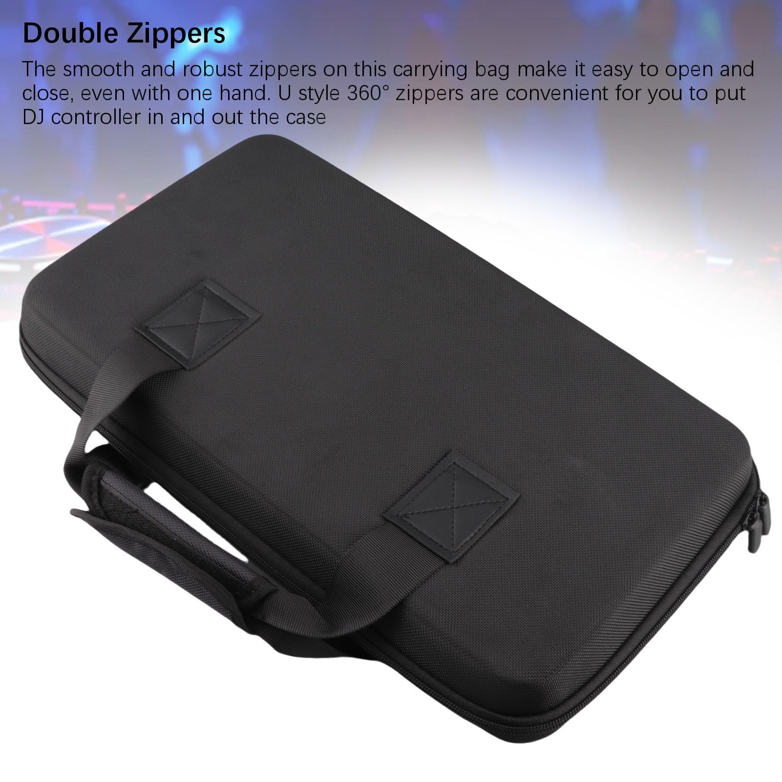 DJ Controller Hülle für DDJ FLX4 400 SB2 SB3 RB, Eingebauter Pufferschwamm, Doppelreißverschlüsse, Doppelkanalcontroller, Gepolsterte DJ Controller Aufbewahrungstasche