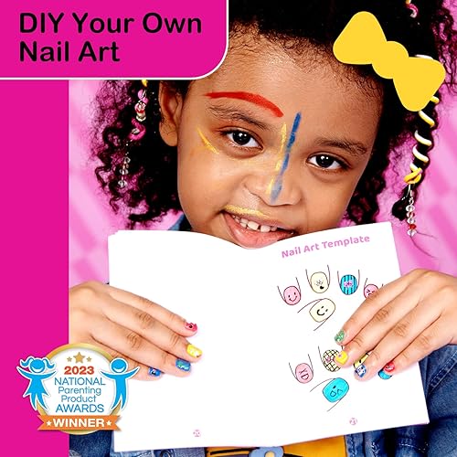 Miniatura 3 de Tomons Juego de esmaltes de uñas para niñas, secador de uñas, kit de arte de uñas con bolígrafos, purpurina, calcomanías, esmalte de uñas de secado