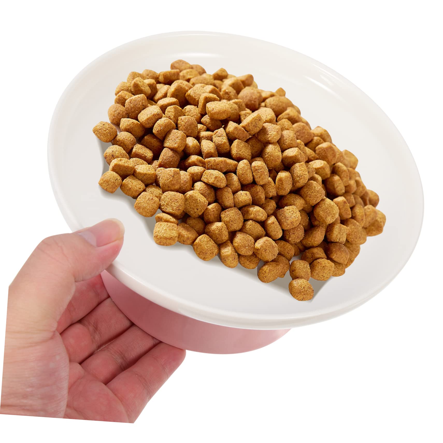 Hemobllo Gamelle pour Chat en Céramique, Surélevée, Protection du Cou, Base Stable, pour Repas des Chats, Facile à Laver