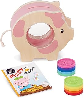 Battat Education â€“ Piggy Bank for Kids â€“ Educational Pig Toy â€“ Developmental Playset â€“ Fine Motor Skills â€“ 18 Months + â€“ Save & Count Piggy Bank
