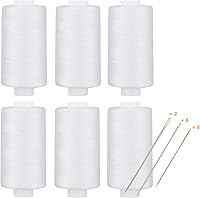 Vista 28 de Simthread - Hilo multiusos de poliéster 400 yardas cada uno (1 blanco y 1 negro)